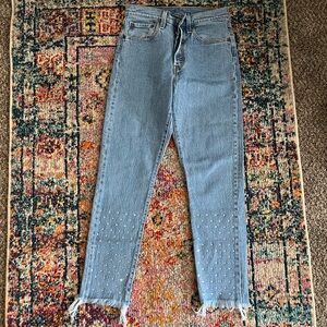NWOT Levi’s Premium Rhinestone 90s Skinny Jeans